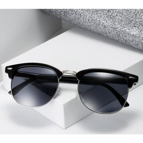 Classic Polarized Sunglasses Men Retro Rivet Square Sun Glasses Male Female Vintage Brand Designer Metal Black Gafas De Sol