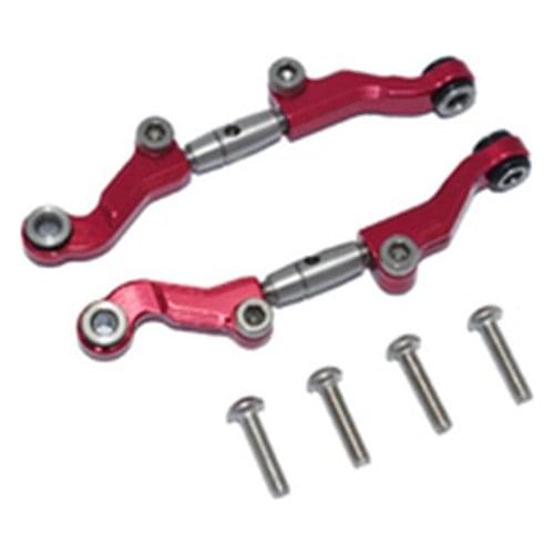 For LOSI 1/18 Mini-T 2.0 2WD Stadium Truck Aluminum Alloy Feet + Adjustable Stainless Steel Front Steering Rod