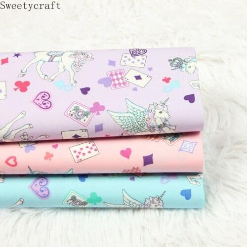 110x45cm Thin Cotton Fabric Fyling Horse Prints Cloth Sewing Bag Cushion Garment Quilting Fabrics For Patchwork Needlework DIY