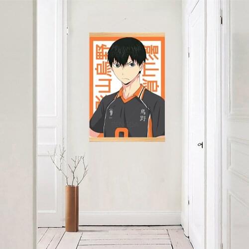 Canvas Home Decoration haikyuu Poster boy Print Pictures Nordic Style Wall Art Wooden Scroll Hanging Painting Bedside Background