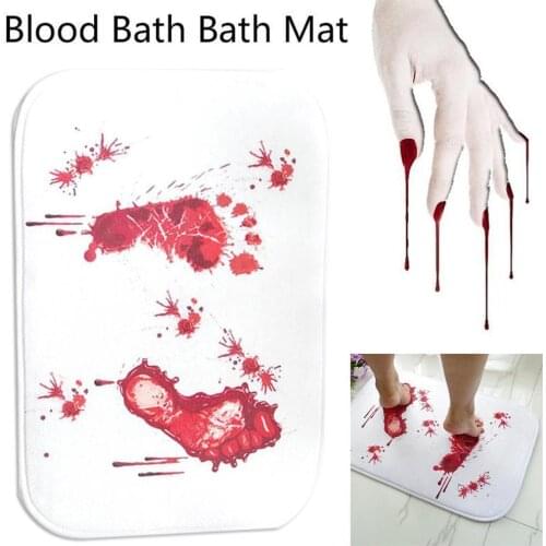 Halloween Decoration Horror House Blood Bathmat Foot Bath Footprint Scare Mat Party Non-slip Bathroom Bloody Pad Home Decor K0L7