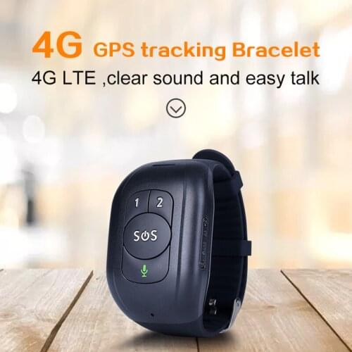 V48 4G Full Netcom GPS tracking Bracelet Talking Clock IP67Waterproof Protruding Button Model Two-way Call Temperature Detection