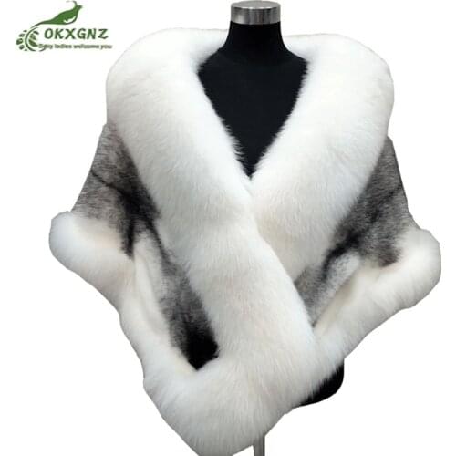 High-quality fall and winter new imitation mink fur shawl ladies fox fur collar bridal wedding short cloak jacket OKXGNZ AF555
