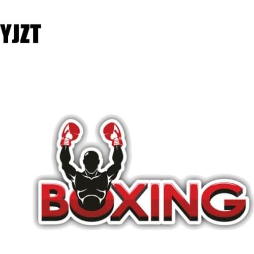 YJZT 10.9CM*5.3CM Creative Sport Boxing Car Sticker PVC Reflective Decal 12-1392