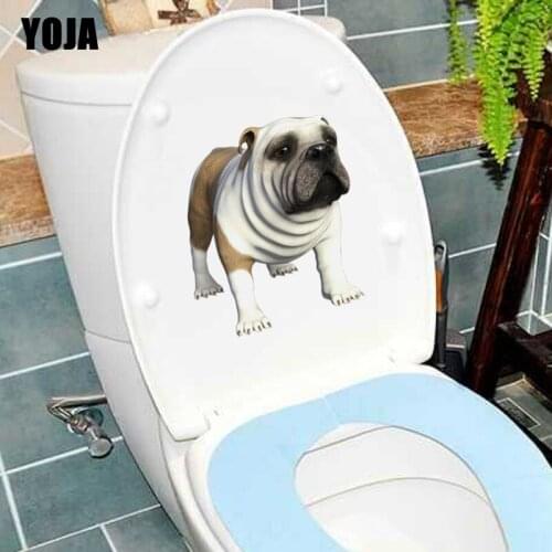 YOJA 20*24CM Dog Living Room Home Decor Toilet Sticker Wall Decal Modren Art T3-0640