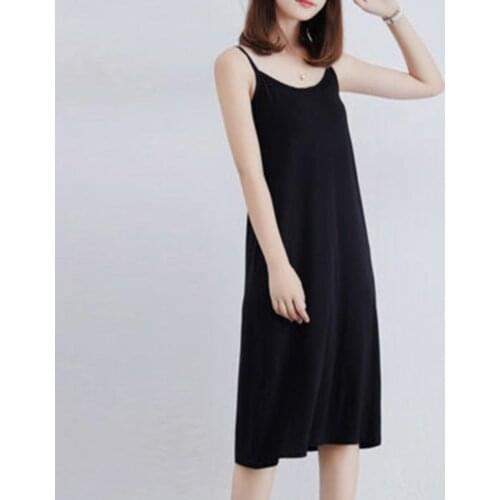 New Plus Size Casual Summer Women Solid Color Loose Sleeveless Camisole Underdress