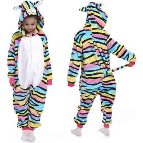 Winter Flannel Kids Pajamas Unicorn Onesie Animal Cartoon Sleepwear Baby Costume Winter Boy Girl Jumpsuit Children Pyjamas Suit