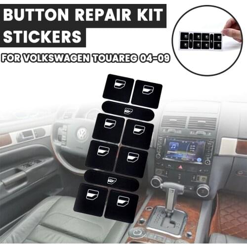 1pcs Repair Stickers Car Glass Lift Switch Button Decals Accessories For VW for Volkswagen Touareg 2004-2009