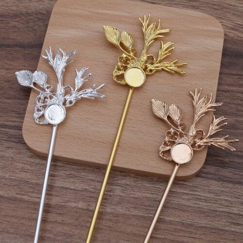 10 Pieces/Lot 160mm Chinese Style Metal Hair Sticks Bride Hair Accessories Hairpins Diy Cabochon Base