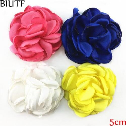 10pcs/lot 5cm Satin Burned Flower Rolled Camelia With Hair Clip You Pick Color High Quality Headwear Decor MH93