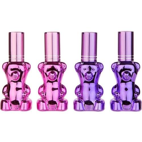 100pcs Lovely 12ML Bear Shape Portable Perfumes Spray Bottle Refillable Glass Perfume Bottles Atomizer F3347