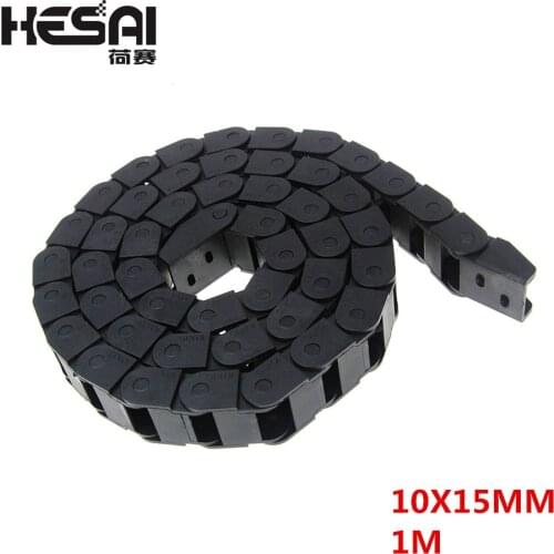10 x 15mm 10*15mm L1000mm Cable Drag Chain Wire Carrier with End Connectors for CNC Router Machine Tools