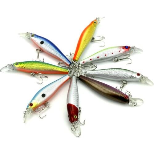 16pcs 8 Colors Minnow Lure 12cm 15.6g Artificial Plastic Lure Pesca Fishing Hooks Hard Crankbait Swiming Fishing Tackle (MI025)