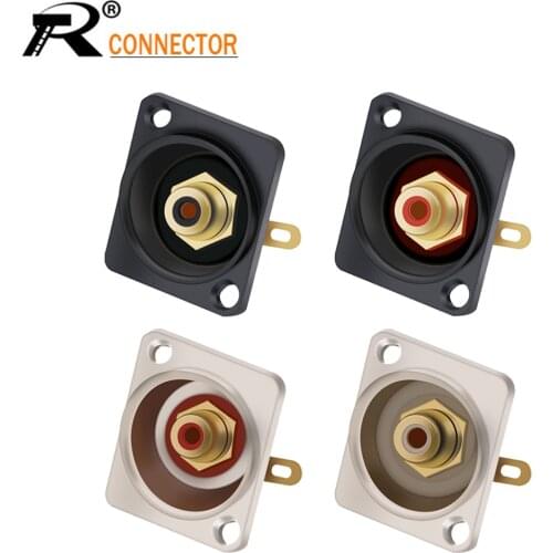 4Pcs/Lot D-type RCA Female SockeT Panel Mount Classis Connector Soldering Audio Female Socket Video Jack