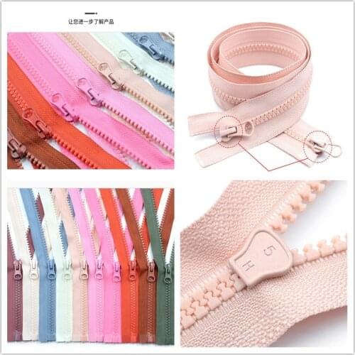 40-120cm 5# Colorful High Quality Open-end Auto Lock Long Resin Zipper DIY Handcraft For Clothing Jackets Coat Down Garment
