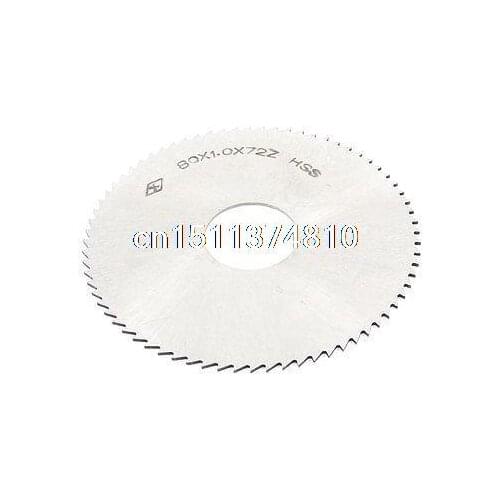 80mm x 1.0mm x 22mm HSS Milling Cutter 72T Slitting Saw Blade Silver Tone