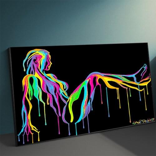 Abstract Sexy Girl Nude Canvas Painting Poster And Print Pop Art Colorful Picture For Living Room Bedroom Decoration Unframed
