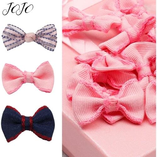 JOJO BOWS 5pcs DIY Craft Supplies Grosgrain Ribbon Bows For Wedding Party Decoration Handmade Clothes Materials Hair Accessories