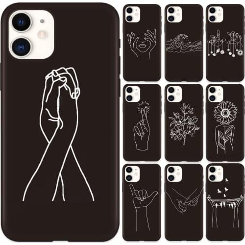 Abstract Art Line Geometry Phone Case for IPhone 12 X Xs Max Xr 11 Pro Max 7 7 Puls 6 6S 7 8 Puls SE Hands Phone Cover Fundas