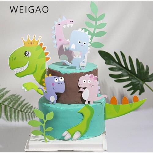Dinosaur Theme Party Cake Topper Jungle Safari Birthday Party Supplies Kids Boy Baby Shower Dino Cake Decor Party Decorations