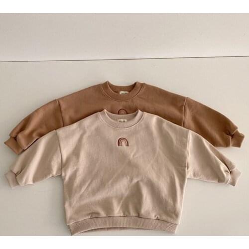 New 2020 Spring Autumn Baby Boys Girls Loose Top Children Childrens Baby Boys Girls Long Sleeve Embroidery T-shirt 1-4Yrs