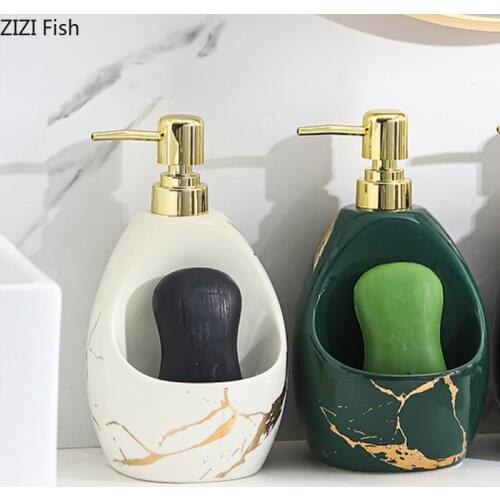 Imitation Marble Ceramic Soap Dispenser Bathroom Supplies Multifunctional Soap Dispenser Lotion Bottle Body Wash Sub-bottled