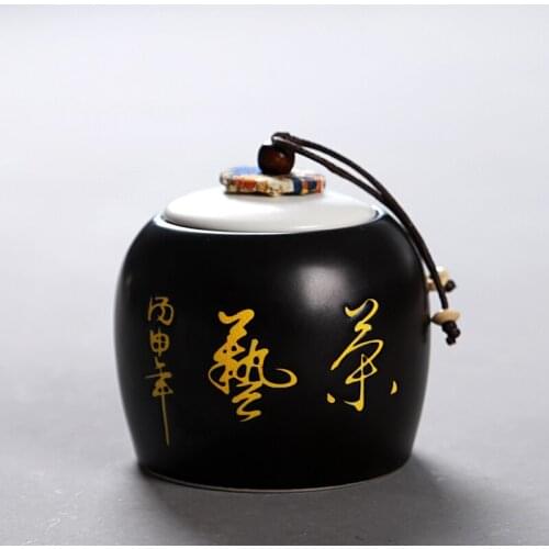 Chinese-style Ceramic Tea Cans Portable Travel Sealed Moisture-proof Storage Cans Simple Household Tea Storage Cans Home
