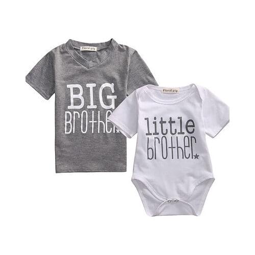 Family Matching Outfits Infant Baby Little Brother Boy Romper Big Brother T-shirt Cotton Clothes Outfits