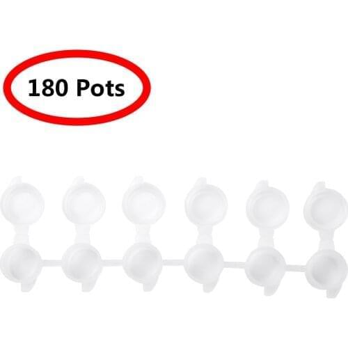 30 Strips Paint Pots 6 Cups/Strip Mini Empty Palette Pigment Storage Containers Portable Seal Plastic Boxes for Jewelry Powders