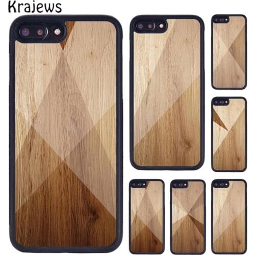 Krajews GEOMETRIC WOOD COLLECTION Phone Case Fundas For iPhone 5 6S 7 8 plus 11 12 Pro X XR XS Max Samsung Galaxy S7 S8 S9 S10