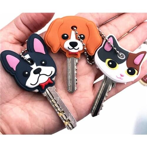 Household Key Cover Silica Gel Door Handle Safety Cover Protector Keychain Oranment Child Control Dust Cover Home Accessories