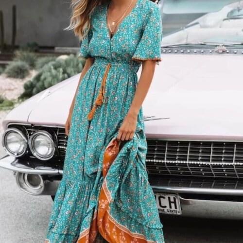 Bathing Suit Cover Up Dress Plus Size Long Beach Coverups For Women Cover-Ups Swimwear Cover-Up-Beach Tunic Boho 2019 Printed