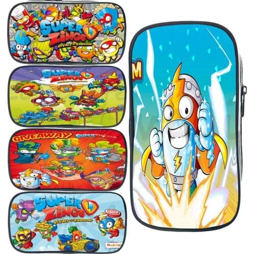 Cute Super Zings Pencil Case Girls Cosmetic Case Kid Cartoon Pencil Holder SuperThings Penbag Sotrage Bags Child School Supplies