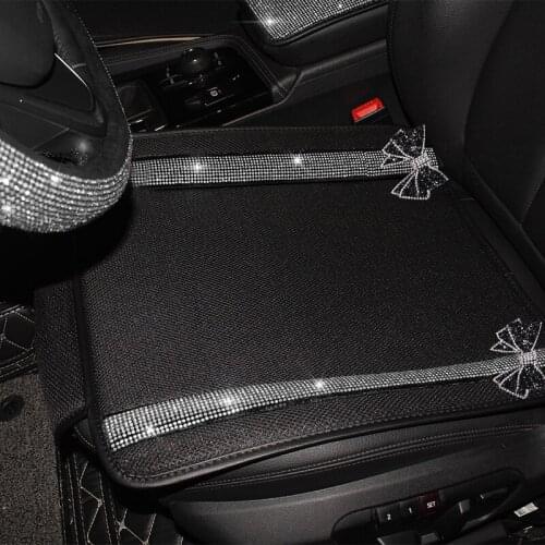 Fashion Bowknot Car Seat Covers Summer Ice Silk Seat Cushion Diamond Cooling Auto Seat Protector Universal seats Mat Accessories