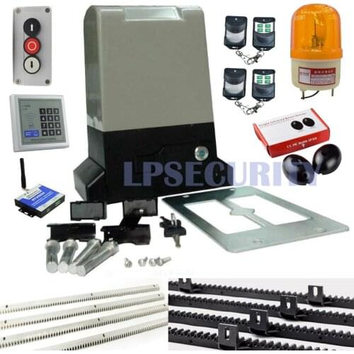 800KG auto gear driven sliding gate motor heavy duty gate opener with 4 meter racks (photocells,lamp,button,keypad,GSM optional)