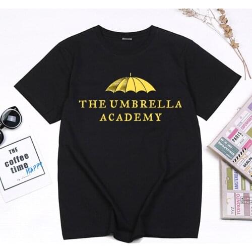 The Umbrella Academy Letters Printed Men T-shirt Funny Umbrella Graphic Tops Cha-Cha Diego Luther Allison Tee Hombre Camisetas