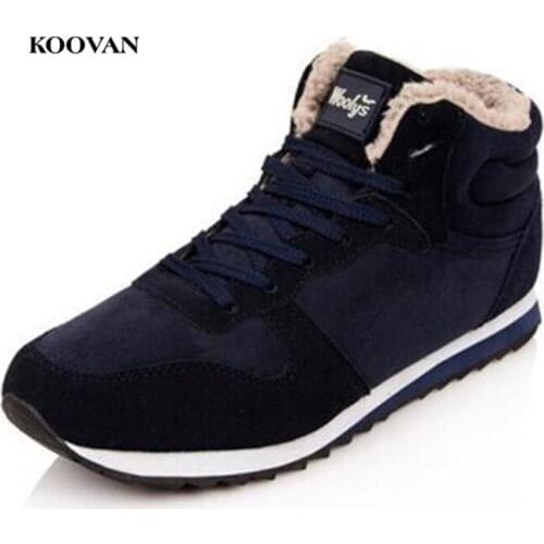 Koovan Men Boots 2018 New Fashion Men Winter Boots Cotton Padded Shoes Men Shoes Increased Sneakers Large Size 46