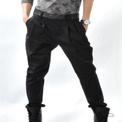 Mens Plus Size Clothing Personality Harem Pants Boot Cut Casual Trousers Nightclub Stage Costumes 2020 New Fashion