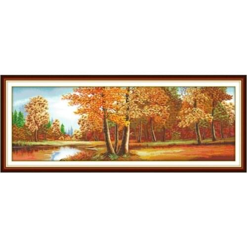 Golden time (2) (whole scene) cross stitch kit 14ct 11ct count print canvas stitching embroidery kits for audlt