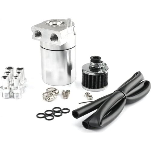 Oil Catch Can Kit Reservoir Tank Engine Polish Baffled Universal Aluminum Oil Pot Update Accessories