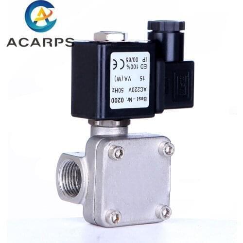 1/2"304 Stainlsess Steel High Pressure 1.6Mpa Normally Closed Brass Solenoid Valve Pilot Solenoid Valve