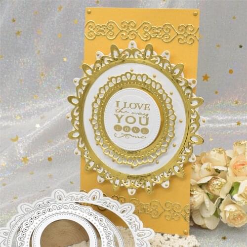 New Circle Background Frame Dies Lace Metal Cutting Dies for Scrapbooking Album Paper DIY Cards Making Craft