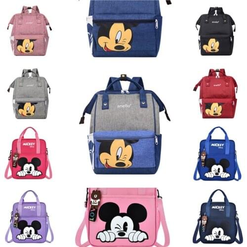 New Disney Mickey Mouse Backpack Cartoon Anime Childrens School Bag Boys and Girls Single Shoulder Bag Baby Travel Bag Gifts