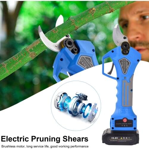 Professional Cordless Electric Pruning Shears With 2PCS Backup 2Ah Lithium Battery Powered Tree Branch Pruner1.Inch Adjustable