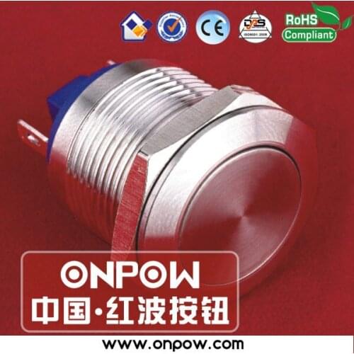 ONPOW 19mm flat head pin terminal push button switch GQ19F-10/J/S