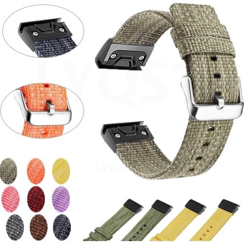 Nylon Quick Release Watchband for Garmin Fenix 6X 6 Pro 5X 5 Plus 3 3HR 935 945 S60 S62 D2 Smart Watch Easyfit Wristband Straps