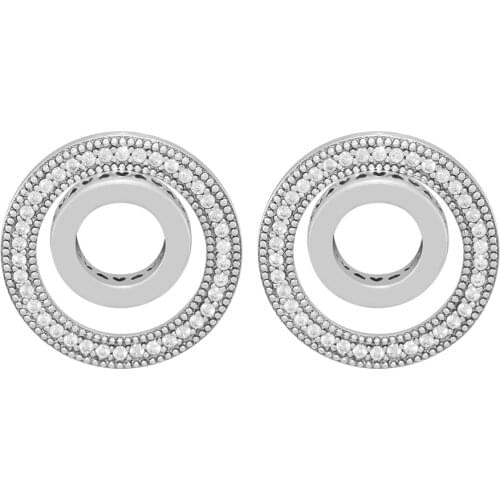 Forever Signature Stud Earrings Genuine 925 Sterling Silver Party Wedding Jewelry Earrings for Women brincos kolczyki pendientes