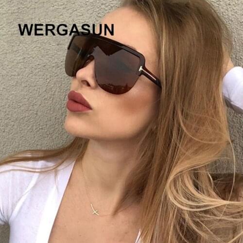 WERGASUN Retro Sunglasses Women Vintage Glasses For Women Big Sunglasses Women Luxury Brand Mirror Oculos De Sol Feminino