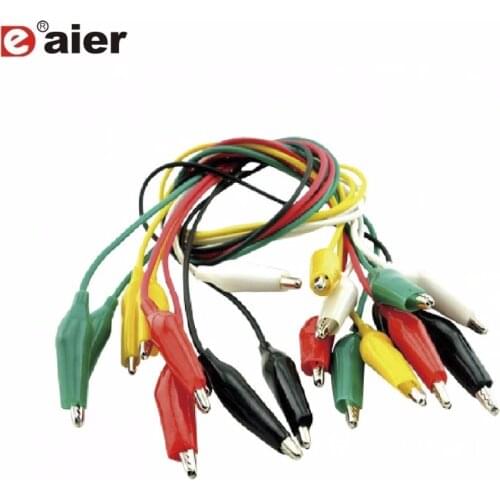 10PCS/Lot Middle Alligator Clips Electrical Battery Crocodile Roach Clip 35MM 5A Double-ended Battery Cable Clamps 40CM Wire