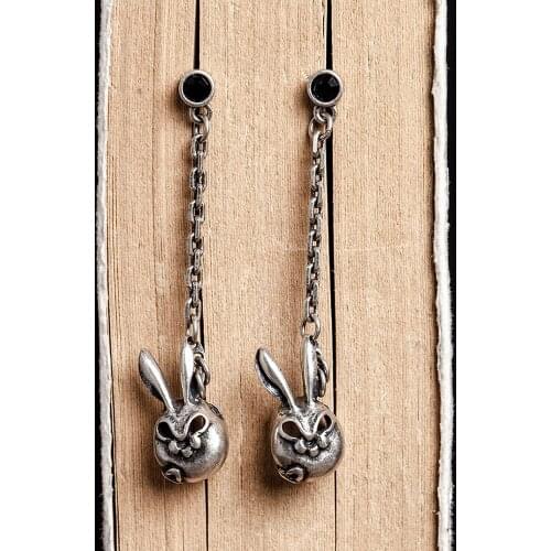 925 Sterling Silver Fat Rabbit Long Earrings Jewelry Female Fashion Accessories Drop Earrings Simple For Women Trend Style